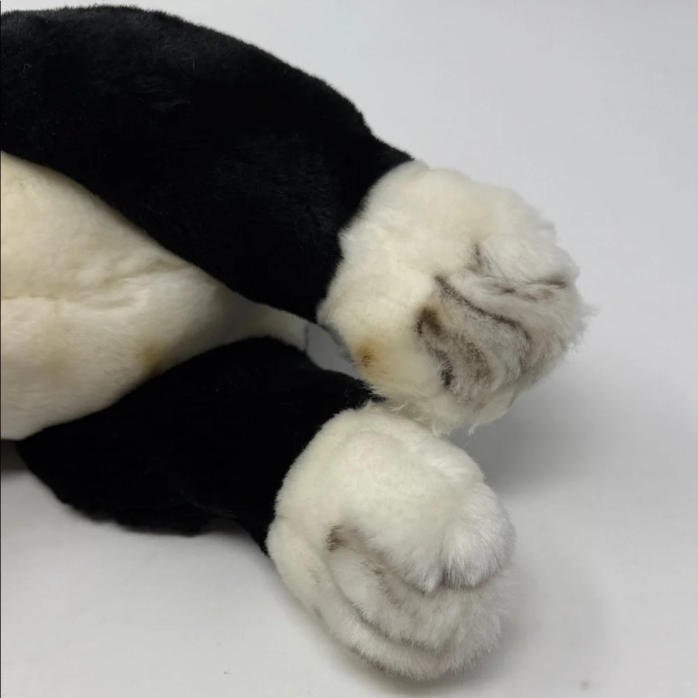 Animal Alley 13” long Plush Black & White Bulldog Stuffed Animal Toy - Kids